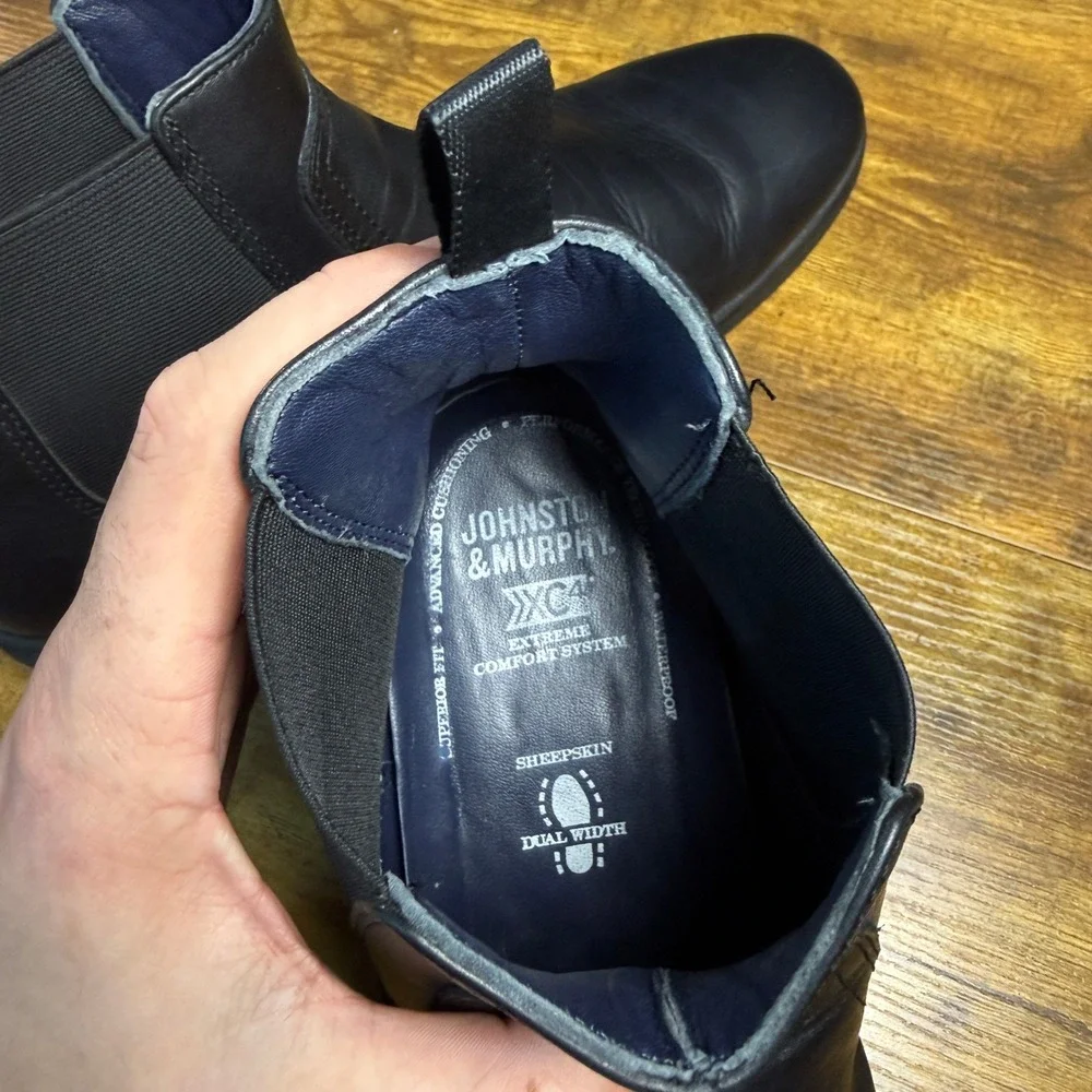 Johnston & Murphy XC4 Stanton 15-2765 Black Leather Chelsea Boot Mens 11M
